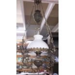 A hanging oil lamp.