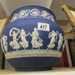 A Staffordshire Jasper ware jardiniere marked to base 'Adams Est.