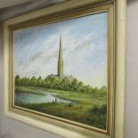 An oil on canvas rural scene signed S Bonney.