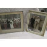 2 vintage photo frames with wedding photos.