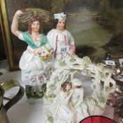 2 Staffordshire figures, a/f.