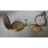 2 full hunter pocket watches in gilded cases,