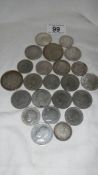 Approximately 320 grams of silver coins.