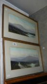 A pair of framed and glazed rural scene watercolours.