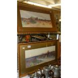 A pair of framed and glazed rural watercolours.