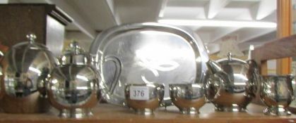 A quantity of retro stainless steel tea ware etc.