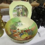 A Royal Doulton bowl and a Grimwade's Dicken's plate.