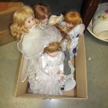 A box of porcelain dolls.