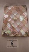A mother of pearl ladies card case in good condition.