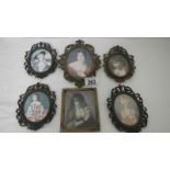 6 decorative frames with portraits.