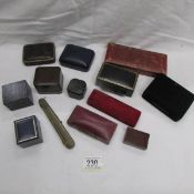 A mixed lot of old ring and other jewellery boxes.