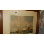 A framed and glazed watercolour seascape.