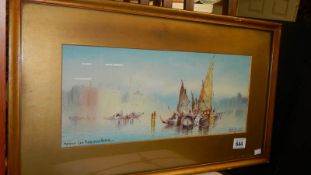 A framed and glazed watercolour entitled 'Marina Con Braguzzo Venice', signed but indistinct.