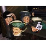 4 Royal Doulton character jugs.