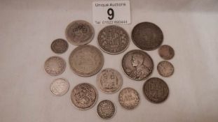 Approximately 94 grams of pre 1920 silver coins, in fair condition.