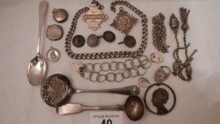 A quantity of hall marked silver items for spares or repair,