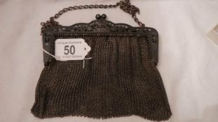 An early 20th century mesh evening bag.