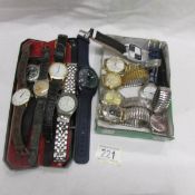 A mixed lot of vintage wrist watches.