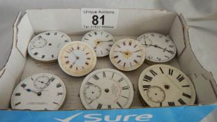 8 good old watch movements for spares or repair, some in working order.