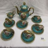 A Royal Bavaria gold decorated coffee set (missing sugar bowl)