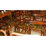 A set of 6 mahogany dining chairs.