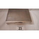 A hall marked silver box with wood lining, 4.5" x 3.5" x 1.25", in good condition.