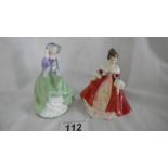 2 Royal Doulton figurines, Top O' The Hill and Southern Belle.