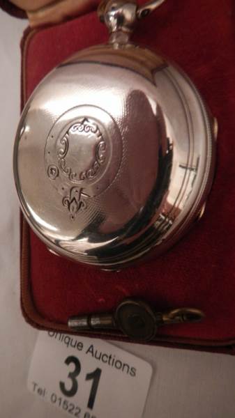 A Gent's silver pocket watch in working order by Watch and Chronometer Manufactures Fattorini & - Image 4 of 5