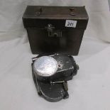 A vintage leather cased Ensign Auto Kinekam 16 film camera.