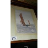 A framed and glazed seascape signed H Beddingham '85.