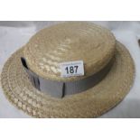 A straw boater.