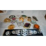 A mixed lot of brooches etc.