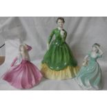 3 Coalport figurines including Ladies of Fashion, Cathy and Pamela.