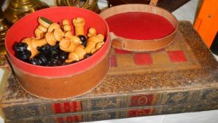 A vintage chess set with board. (possibly Jacques).