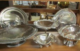 6 items of silver plate including comports.