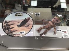 Rare Gardians Of The Galaxy Baby Groot vinyl and a Star Wars "The Force Awakens" picture disc
