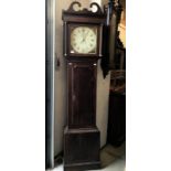 A grandfather clock with painted face, Thomas Bott,