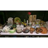 A quantity of kitchen items including teapot, salt and pepper sets etc.