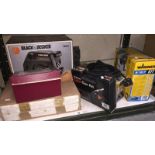 A quantity of electrical tools including circular saw, planer, spray gun etc.