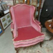 A wing arm chair,.