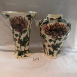 2 matching Moorcroft vases from The Connoisseur collection, June 2004.