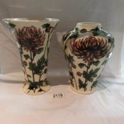 2 matching Moorcroft vases from The Connoisseur collection, June 2004.