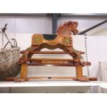 A child's wooden rocking horse