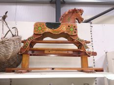 A child's wooden rocking horse