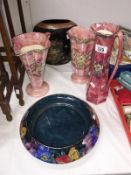 5 items of lustre style ware etc.