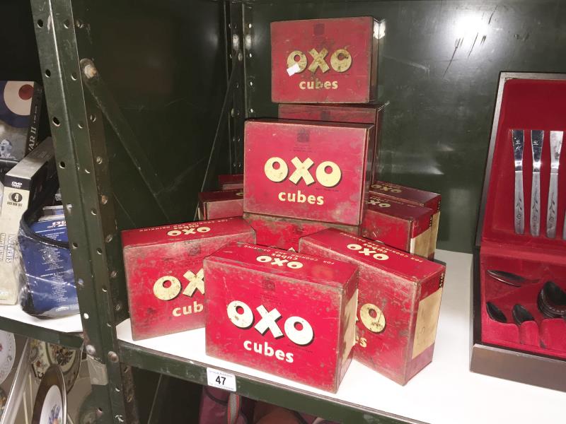 11 old OXO cube tins (17 x 14 x 7cm)