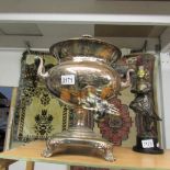 A large 19th century silver plated tea urn.