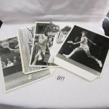 5 x 1980 Wimbledon tennis photographs - 3 of John McEnroe including one signed and 2 of Steffi Graf.