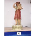 A good quality European figure of girl holding water urn - marked R+L A/F