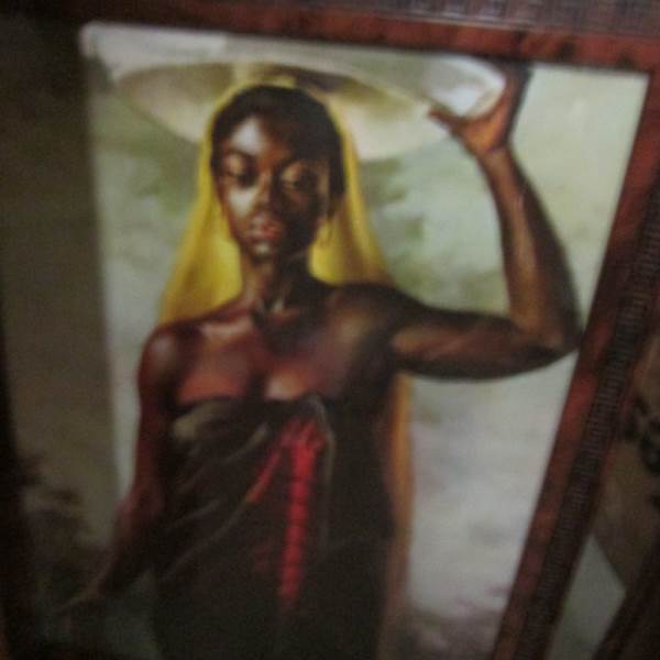 3 framed and glazed portraits of African ladies. - Image 3 of 4